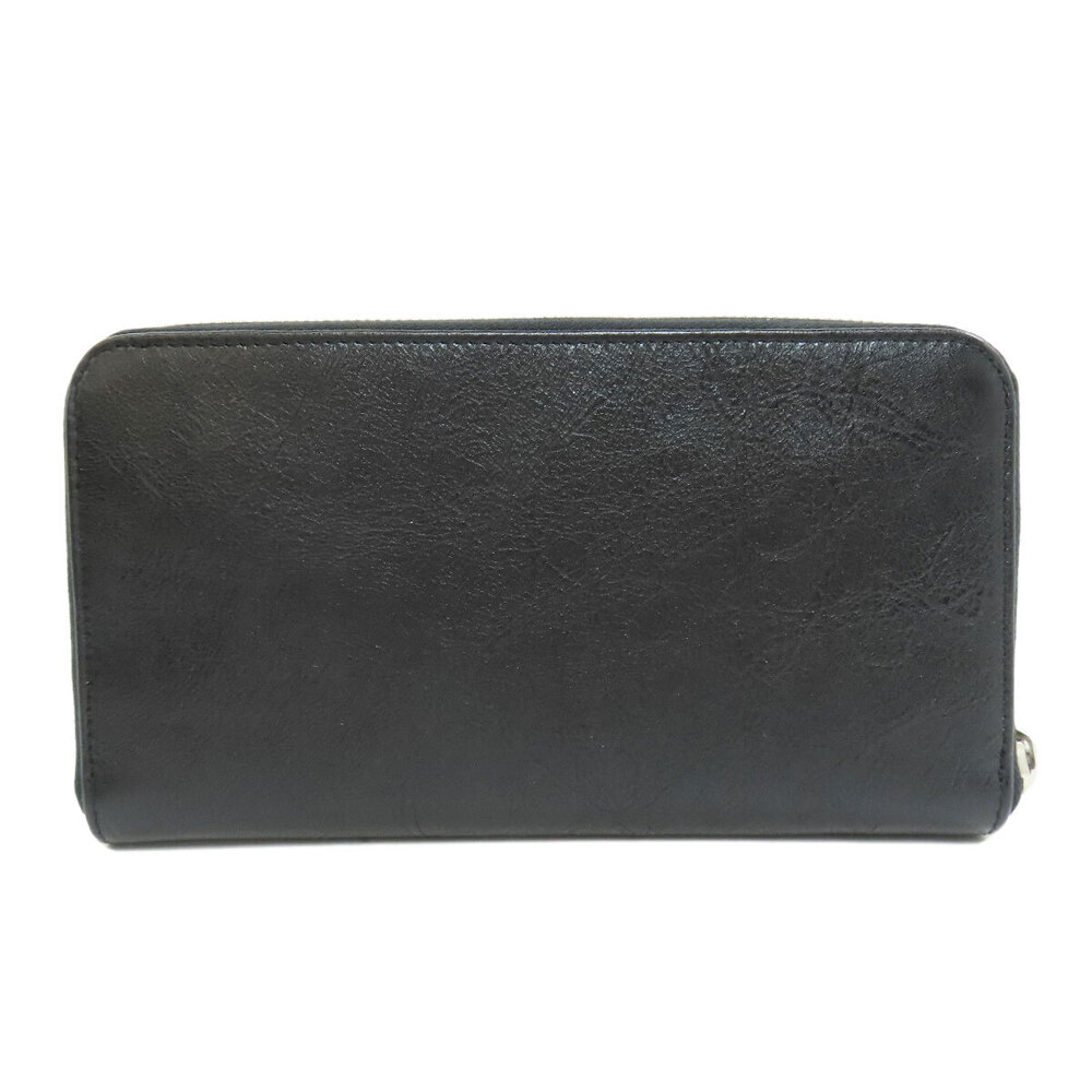 Balenciaga Motif Long Wallet Metal Leather